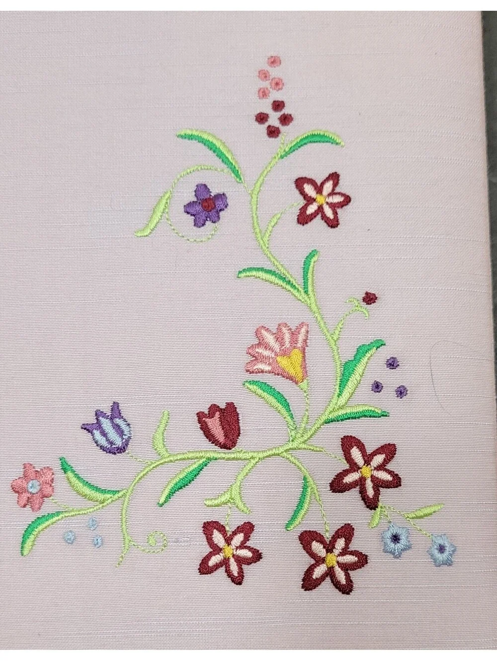 Purple Embroidered Notebooks/Stationery Floral Design & Sequins - Lot of 2